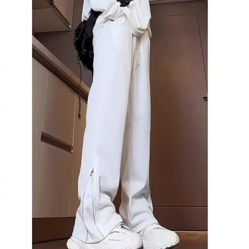 Muške hlače od Ice Silk materijala, lagane ljetne casual hlače, ravni kroj, široke nogavice