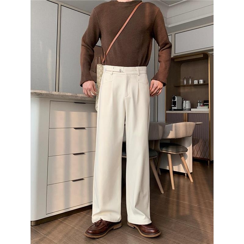 Muške hlače za proljeće i jesen, zimske casual hlače ravnog kroja, cleanfit, korejski stil