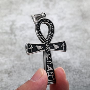 Unisex ogrlica od nehrđajućeg čelika s Ankh križem, egipatski motiv, ulični retro stil