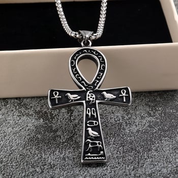 Unisex ogrlica od nehrđajućeg čelika s Ankh križem, egipatski motiv, ulični retro stil