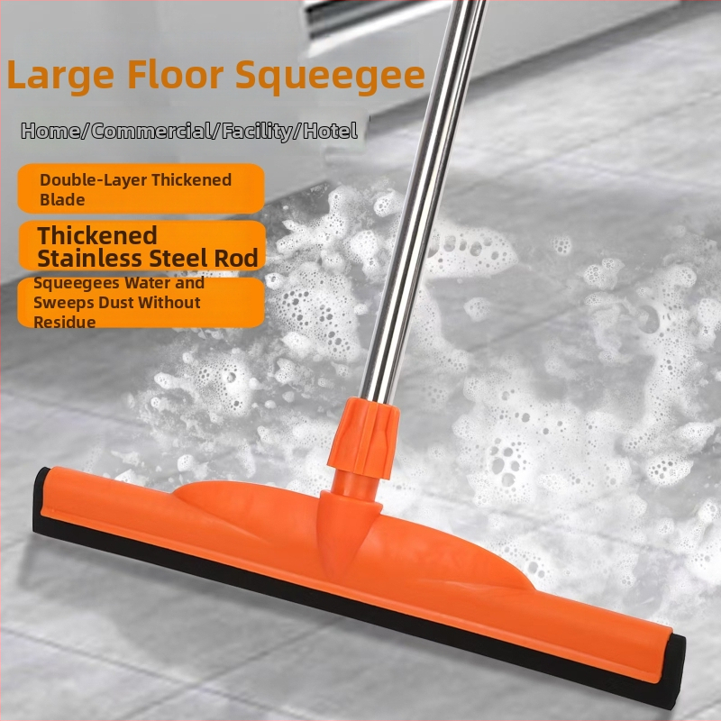 Veľká podlahová škrabka a čistič s nerezovou tyčou, 45–55 cm, vhodné do kúpeľní a na podlahy, hotely, domáce a komerčné použitie
