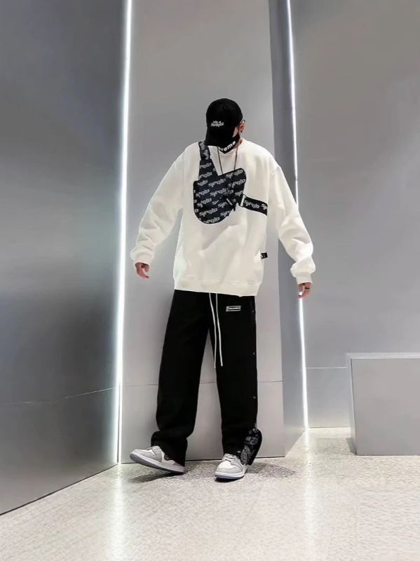 Ανδρικά χαλαρά casual παντελόνια σε κορεατικό στιλ, μοντέρνα και ευέλικτα, ελαφριά για καλοκαίρι, φαρδιά παντελόνια με μακριά μπατζάκια