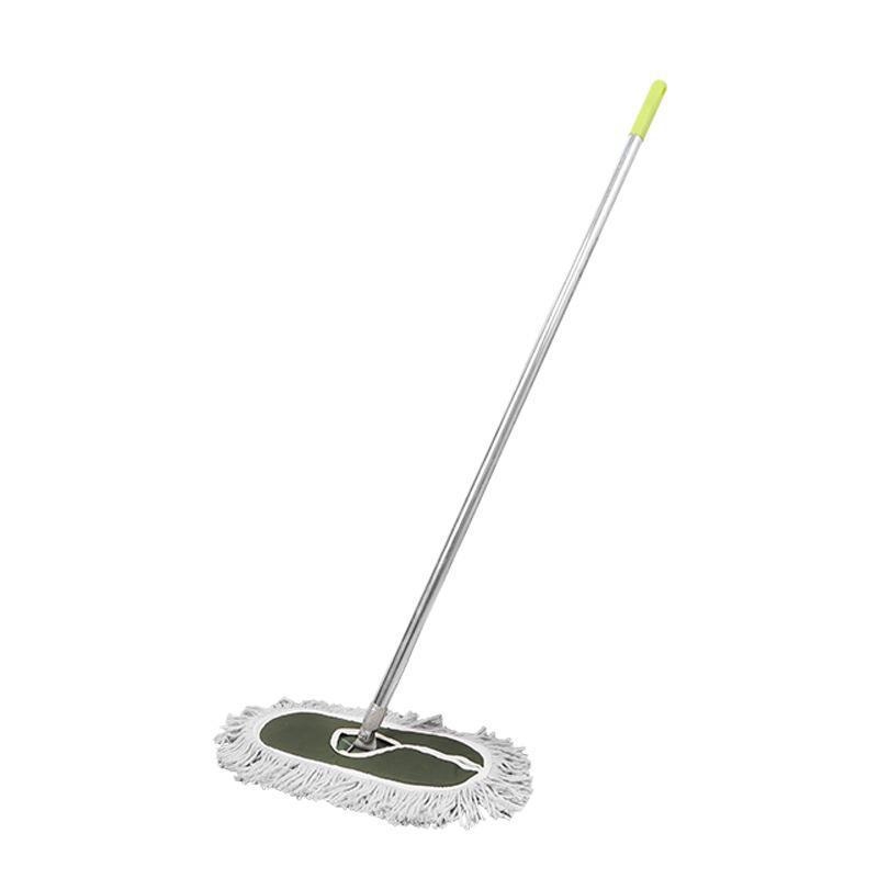 Fancy plosnati mop s nehrđajućom čeličnom šipkom, upijajuća spužva, duljine 40–110 cm, plavi klip, kompletan set s debelim zamjenskim glavama (plava/zelena)