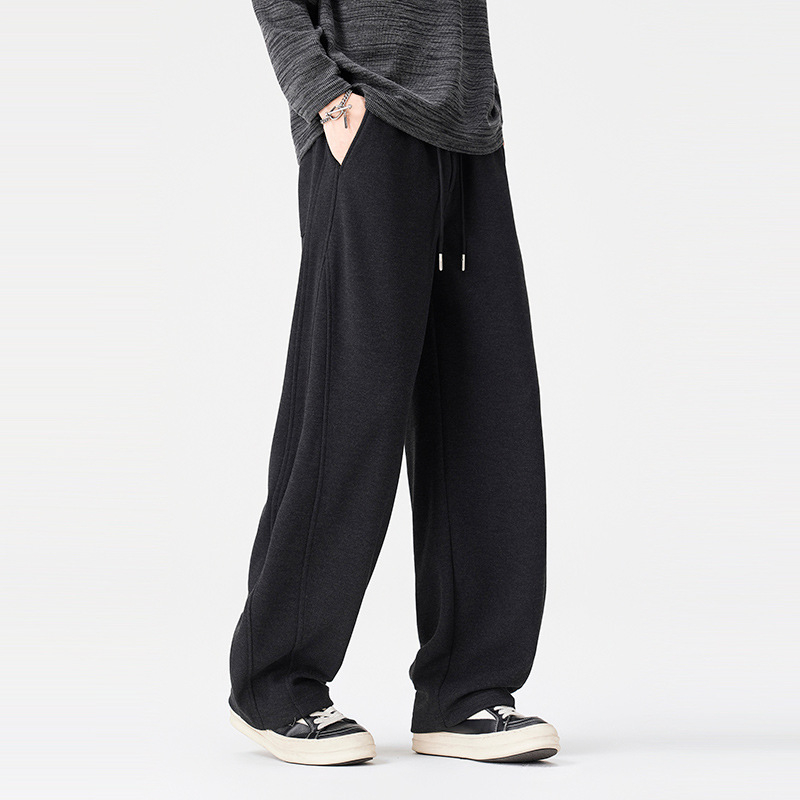 Ανδρικά παντελόνια για σπορ και casual με patchwork σχέδιο, ίσια γραμμή, ελαστική μέση, χειμερινή σεζόν