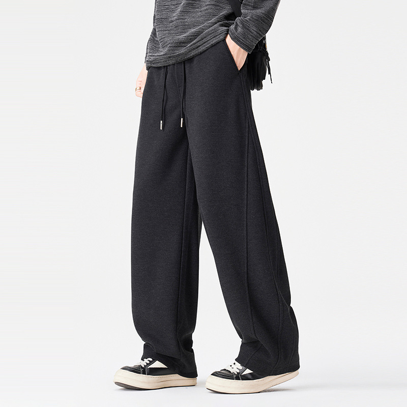 Ανδρικά παντελόνια για σπορ και casual με patchwork σχέδιο, ίσια γραμμή, ελαστική μέση, χειμερινή σεζόν