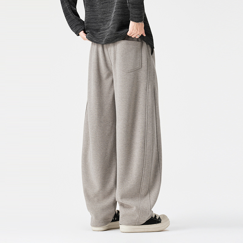 Ανδρικά παντελόνια για σπορ και casual με patchwork σχέδιο, ίσια γραμμή, ελαστική μέση, χειμερινή σεζόν