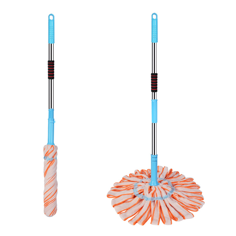 Mop s automatskim iscijeđivanjem, okretni mop, pamučna glava, teleskopska drška 100–120 cm