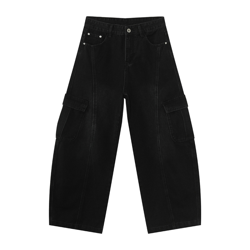 MTL CLOTHES Muške denim cargo hlače s širokim krojem i velikim džepovima, svakodnevno nošenje