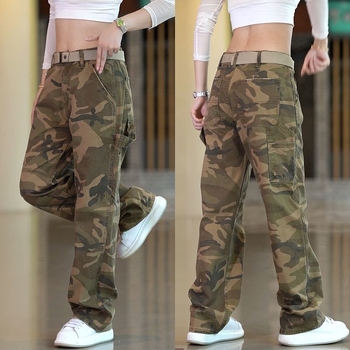 Muške outdoor kamuflažne cargo hlače, jesen-zima, američki casual stil, široke ravne hlače