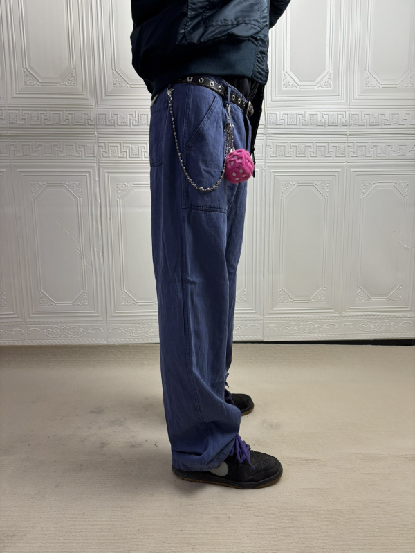 2025 Muške hlače u stilu vintage retro, izprane/distressed, širokog kroja, radno casual