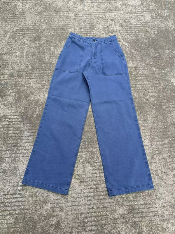 2025 Muške hlače u stilu vintage retro, izprane/distressed, širokog kroja, radno casual