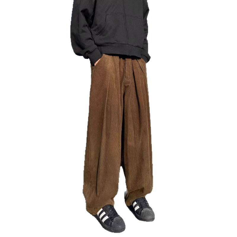 Muške hlače od corduroya za jesen-zimu, američkog stila clean-fit casual, široke nogavice
