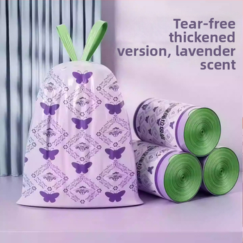 Smeće vrećice s vrpcom lavanda boje, debele, bez pokidanja, ručno nošenje, za dom, ured, kuhinju i studentski dom
