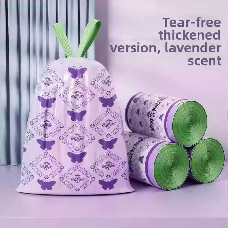 Smeće vrećice s vrpcom lavanda boje, debele, bez pokidanja, ručno nošenje, za dom, ured, kuhinju i studentski dom
