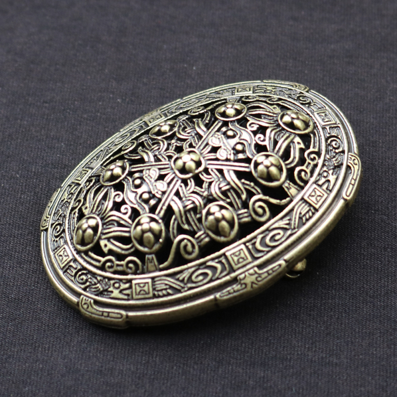 Severska Viking broš s kompasom - vintage metalni nakit