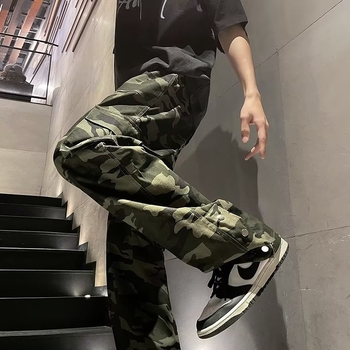 Nohavice američkog stila hip-hop, maskirane radničke hlače, muške ljetne ležerne široke hlače
