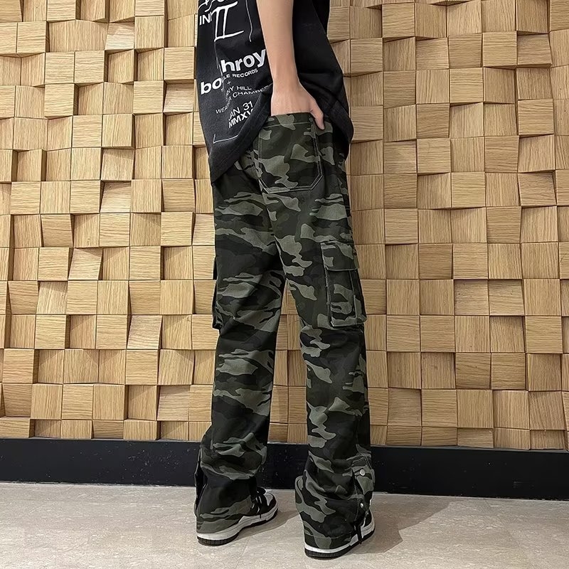Nohavice američkog stila hip-hop, maskirane radničke hlače, muške ljetne ležerne široke hlače