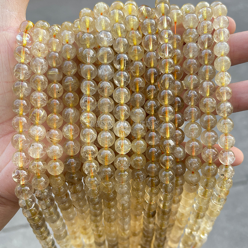 Prirodni plavokosi kristal 8 mm okrugle perle za DIY nakit – komponente za ogrlice i narukvice