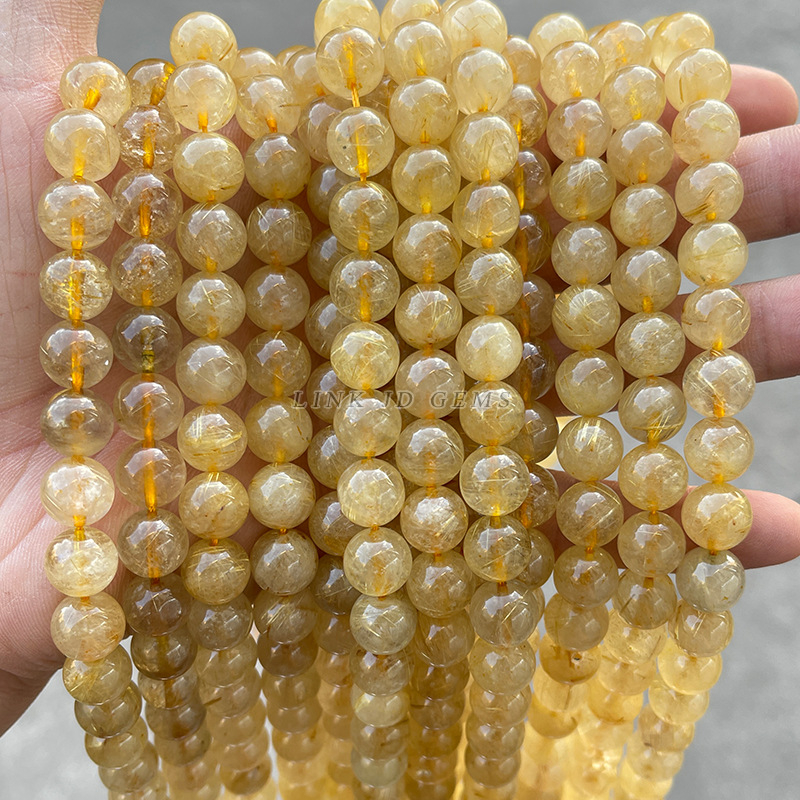 Prirodni plavokosi kristal 8 mm okrugle perle za DIY nakit – komponente za ogrlice i narukvice