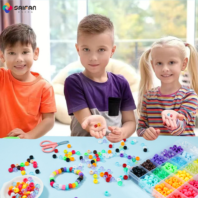 Prilagođeni DIY set za narukvicu s miješanim plastičnim perlama velikih rupa