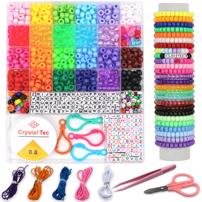 Prilagođeni DIY set za narukvicu s miješanim plastičnim perlama velikih rupa