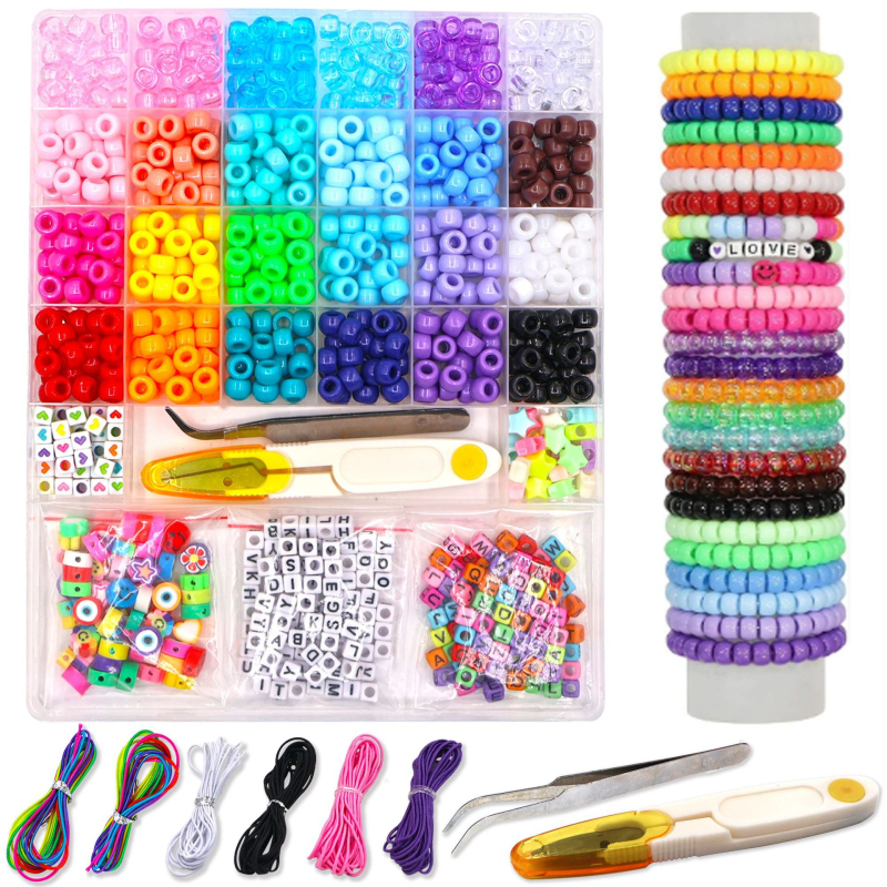 Prilagođeni DIY set za narukvicu s miješanim plastičnim perlama velikih rupa
