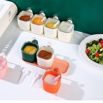 Set posuda za začine s više odjeljaka za kuhinju – sol, šećer i MSG, elegantan dizajn
