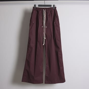 Muške jesenske casual hlače u boji pig liver purple, s zatvaračem na zip, s mikro‑flare krojem
