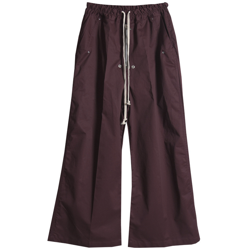 Muške jesenske casual hlače u boji pig liver purple, s zatvaračem na zip, s mikro‑flare krojem