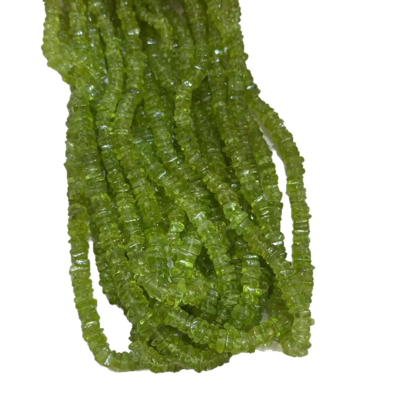 Prirodne peridot koralici, nepravilnog oblika s rupicama, za DIY nakit, 6 mm