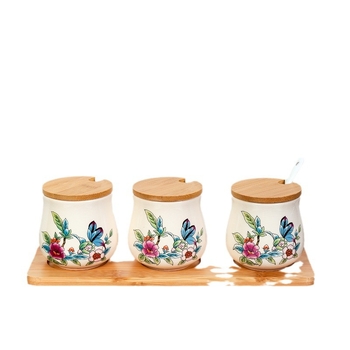 Set keramičkih posuda za začine s poklopcem, japanskog stila