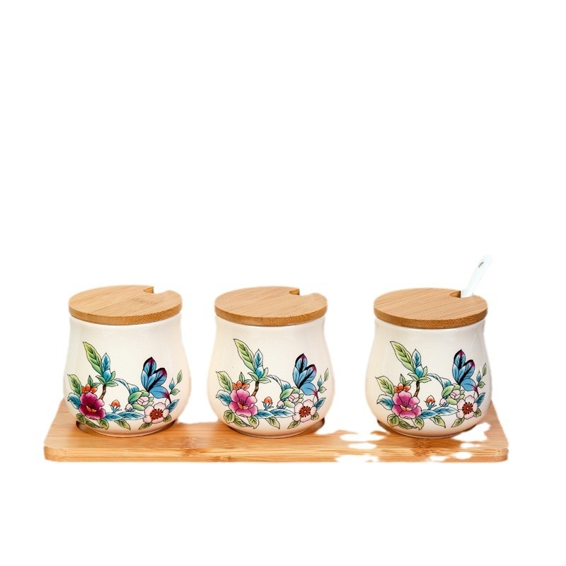 Set keramičkih posuda za začine s poklopcem, japanskog stila