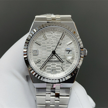 Pánske mechanické hodinky s puzdrom a nerezovým oceľovým remienkom, 43 mm ciferník, safírové sklo, ciferník s plástovým vzorom v ľadovo modrej farbe, svetelný dátum, pohon 9015