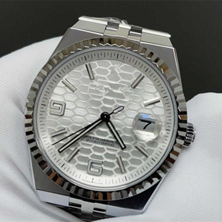 Pánske mechanické hodinky s puzdrom a nerezovým oceľovým remienkom, 43 mm ciferník, safírové sklo, ciferník s plástovým vzorom v ľadovo modrej farbe, svetelný dátum, pohon 9015