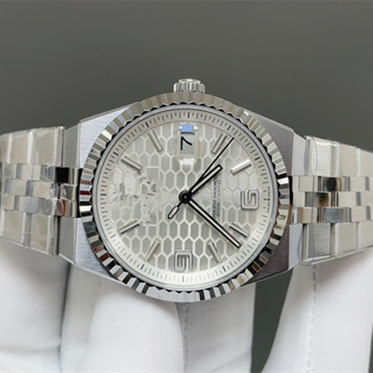 Pánske mechanické hodinky s puzdrom a nerezovým oceľovým remienkom, 43 mm ciferník, safírové sklo, ciferník s plástovým vzorom v ľadovo modrej farbe, svetelný dátum, pohon 9015