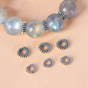 S925 srebrne razdjelne perle s antiknim izgledom za DIY narukvice