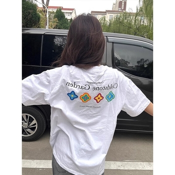 Cleanfit Muška majica s cvjetnim printom za četiri sezone, kratki rukav, 100% pamuk, casual stil