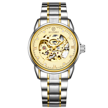 HVENSHI Imperial Division pánske mechanické hodinky, automat, skelet ciferník, kožený remienok, model YSW024, priemer 40 mm, vodotesnosť 30 m, obchodný štýl.
