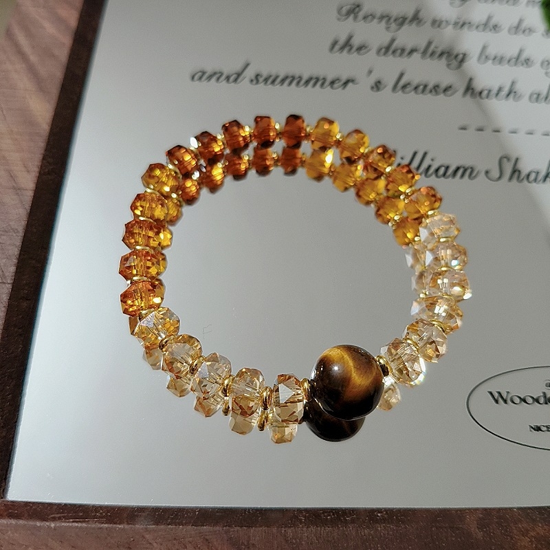 Maillard stil prirodno tigrovo oko dvostruka krug narukvica s vintage perlama i Huazi kristalom – elegantan nakit za najbolju prijateljicu
