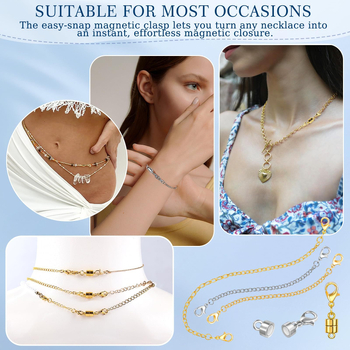 DIY set od 20 komada: ogrlice, produžni lanci, magnetske kopče, karabine za narukvice