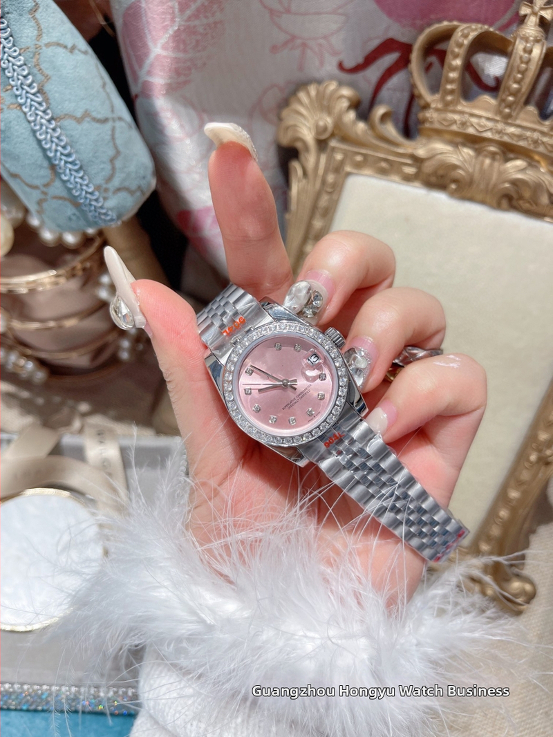 Danny Road ružové dámske hodinky, z nerezovej ocele, mechanické, automatické