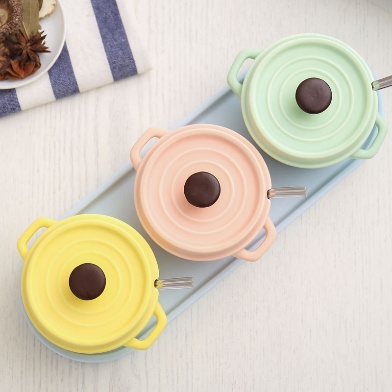 Keramičke posudice za začine – trodjelni set u japanskom stilu, pastelne boje macarona, višenamjensko kuhinjsko skladištenje