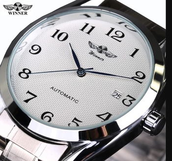 Winner pánske mechanické automatické hodinky s remienkom z nehrdzavejúcej ocele