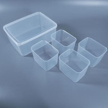 Prozirna plastična kutija za pohranu s poklopcem, podijeljene pregrade za začine, smrznutu hranu, voće i igračke