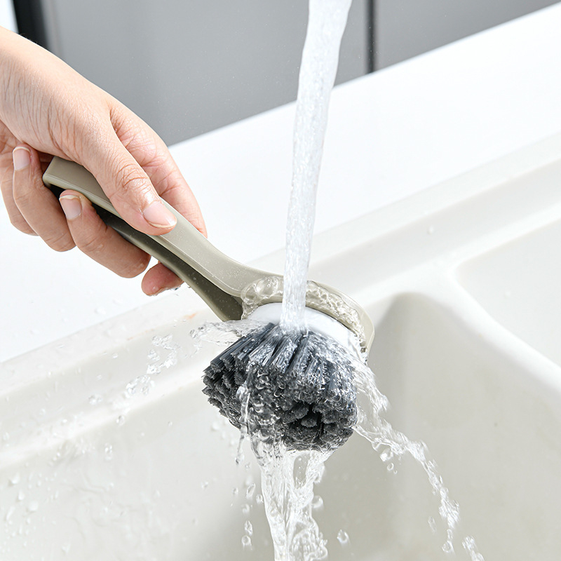 Četkica za čišćenje lonaca i posuđa – kuhinjska četka za pranje lonaca, tava i zdjela, uklanjanje kamenca (plastična drška)