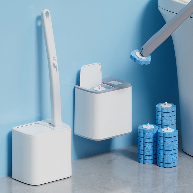 Četka za WC s podstavkom i poklopcem, tiha četka za čišćenje kupaonice