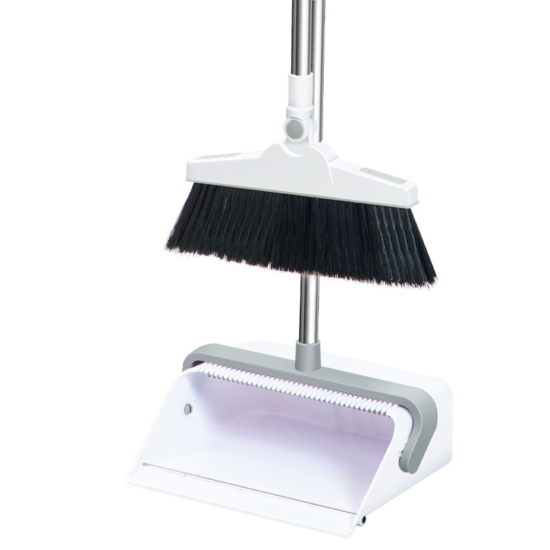 Set metle i lopatice za prašinu, 30 cm, proširena metla, dvostruki zubi za skupljanje prašine, sklopiva za skladištenje, mekane dlačice.