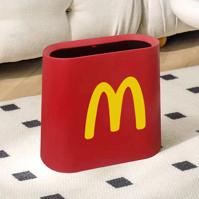 Koš za otpad za uske prostore, novi model 2025, McDonalds stil, kućna kupaonica, kreativni dizajn, velik kapacitet.