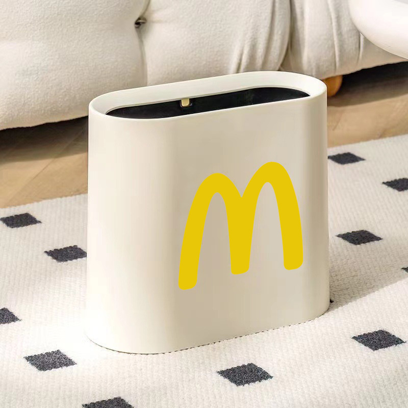 Koš za otpad za uske prostore, novi model 2025, McDonalds stil, kućna kupaonica, kreativni dizajn, velik kapacitet.
