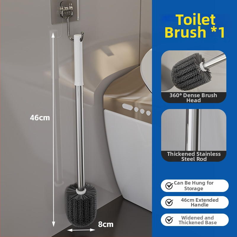 Zidna četka za WC s tvrdim vlaknima i dugim plastičnim držalom